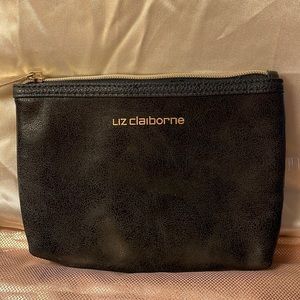 Liz Claiborne black faux leather makeup case-new without tags.